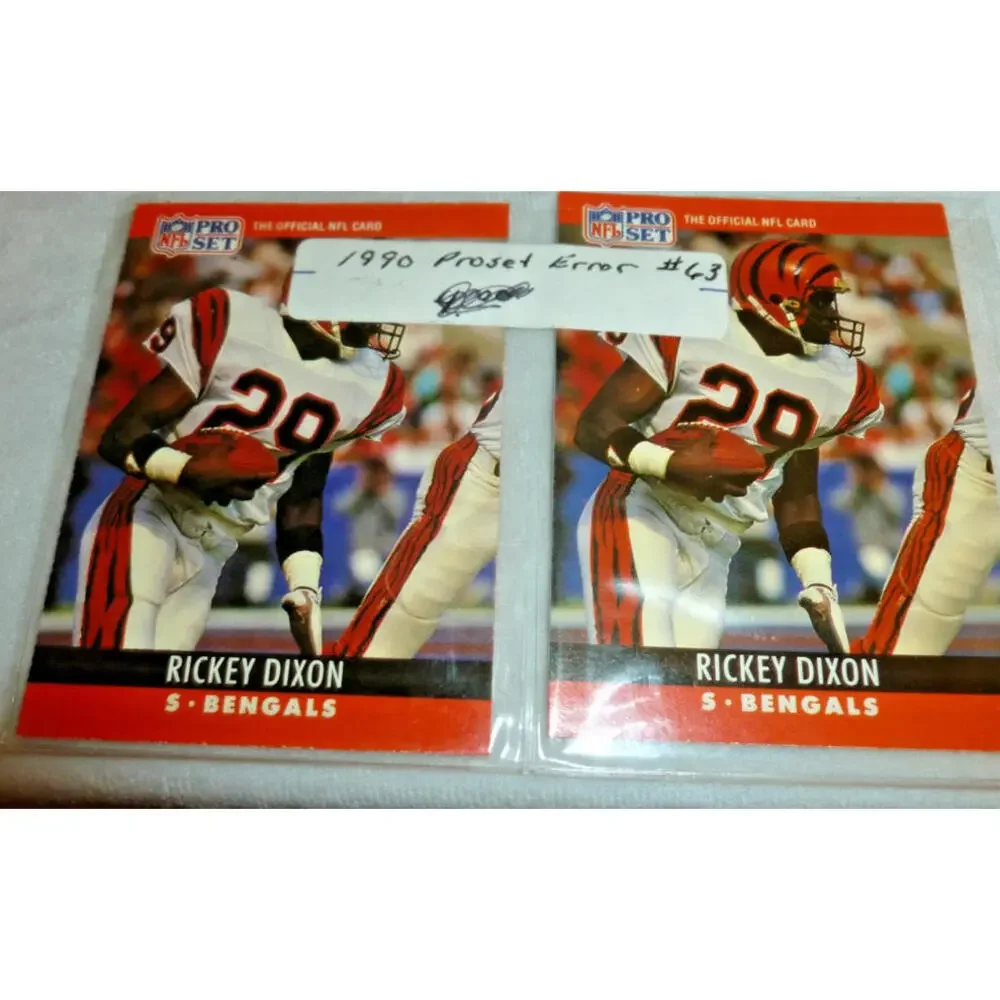1990 ProSet Error &‎ Corrected Football Card #63 Rickey Dixon Cincinnati Bengals